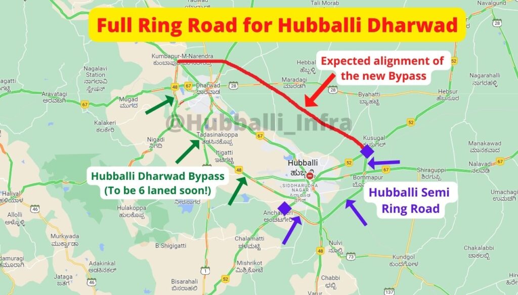 RFP invited for DPR preparation of Kusugal to Narendra bypass: Part of Full Ring Road