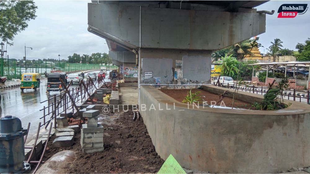 Space below the Unkal flyover is getting beautified